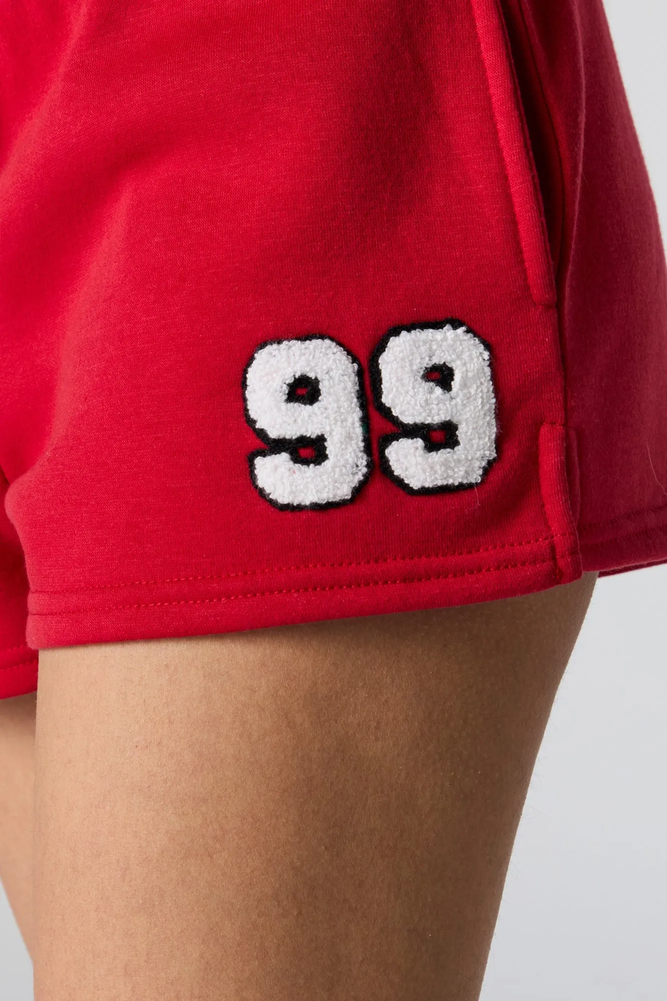 02 Chenille Embroidered Fleece Short