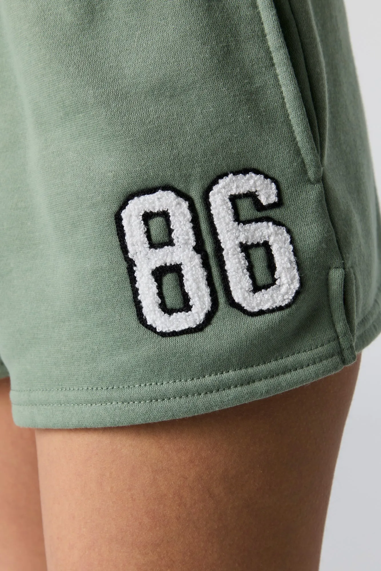 02 Chenille Embroidered Fleece Short