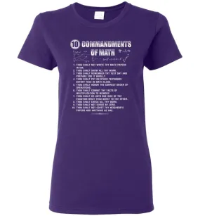 10 Commandments Of Math Women T-Shirt