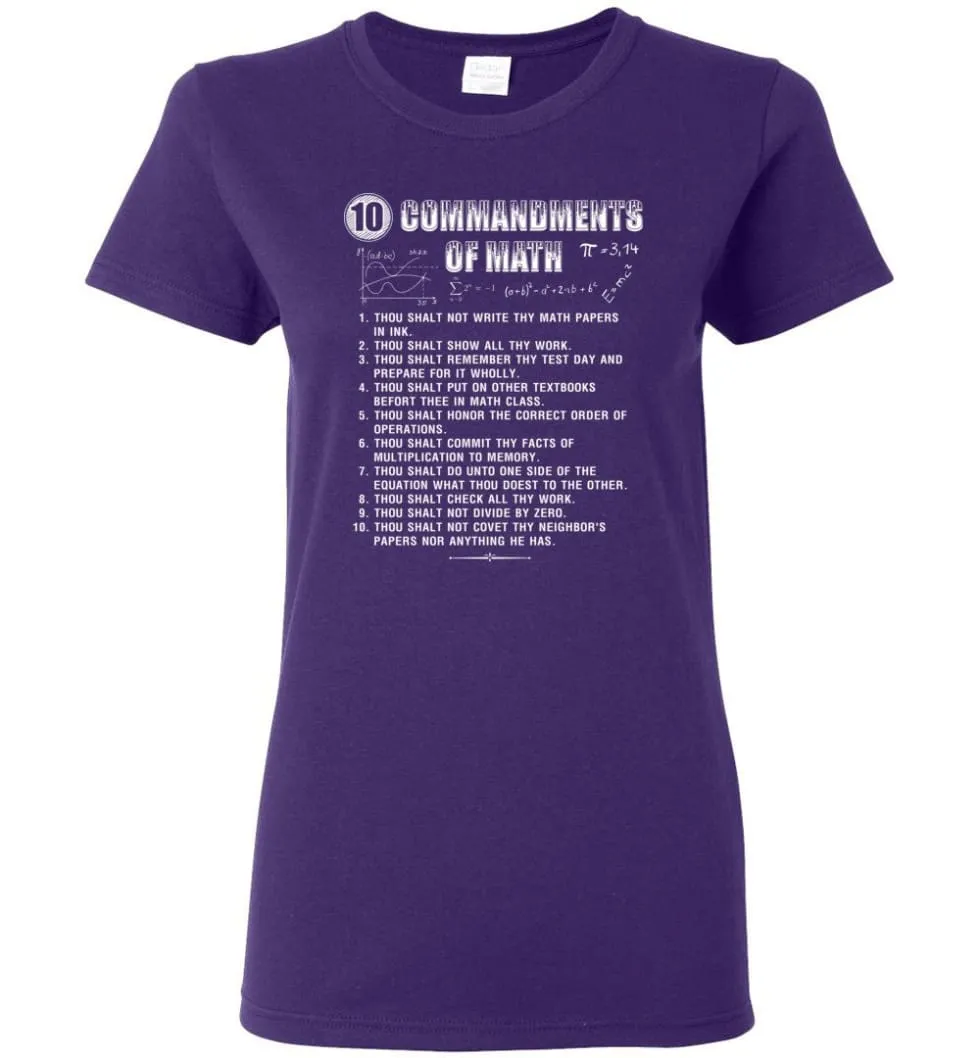 10 Commandments Of Math Women T-Shirt