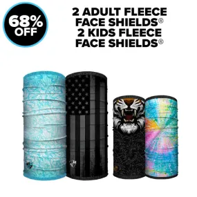 2 Adult Fleece Face Shields®   2 Kids Fleece Face Shields®