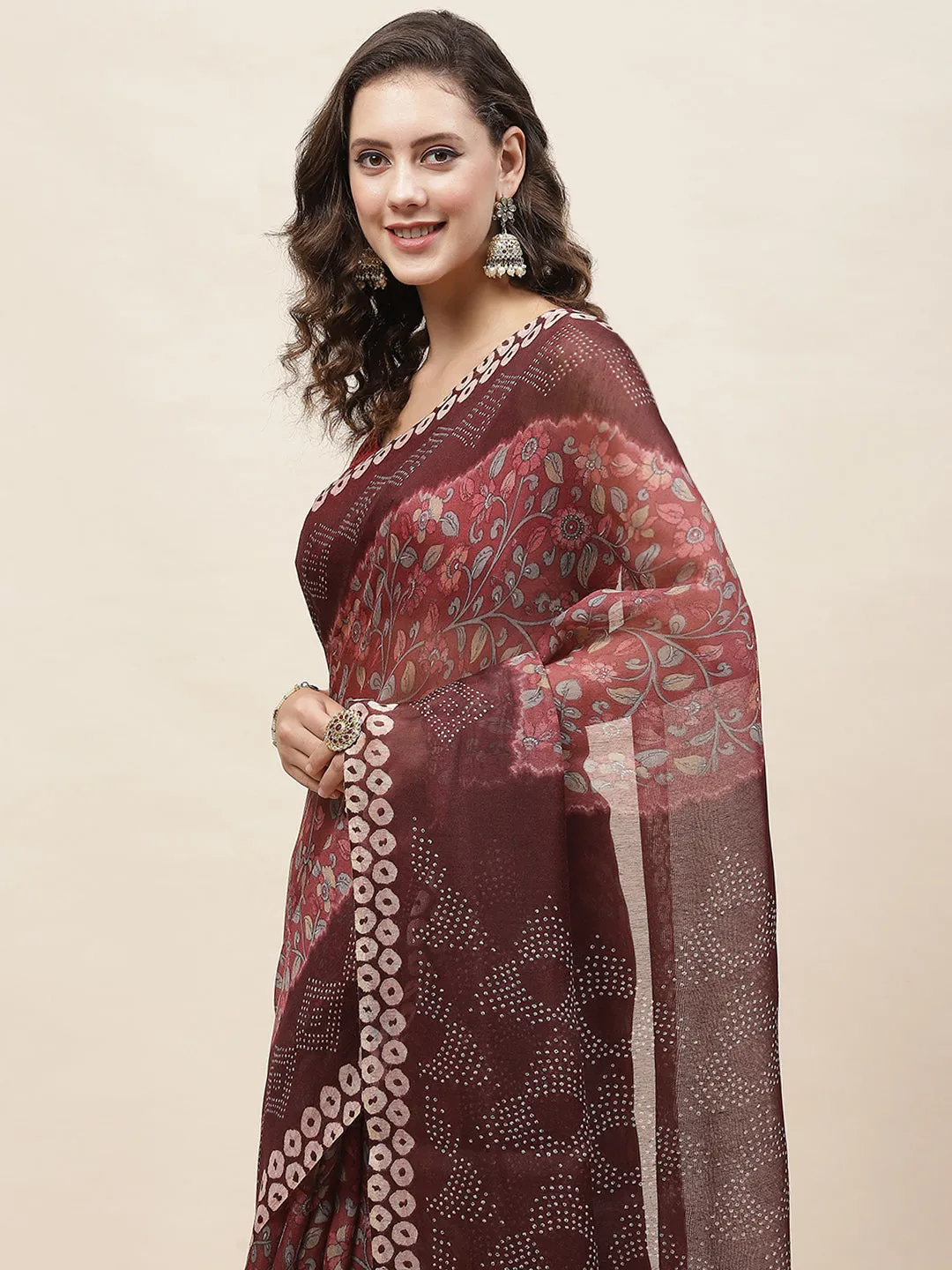 Abstract Printed Cotton Saree