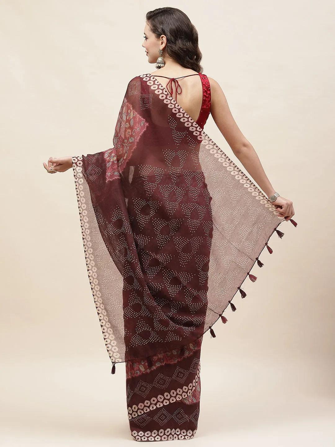 Abstract Printed Cotton Saree