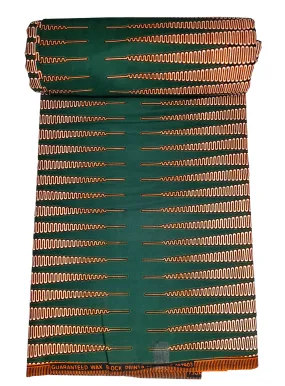 African print scratched (elegant) green kente - CA120