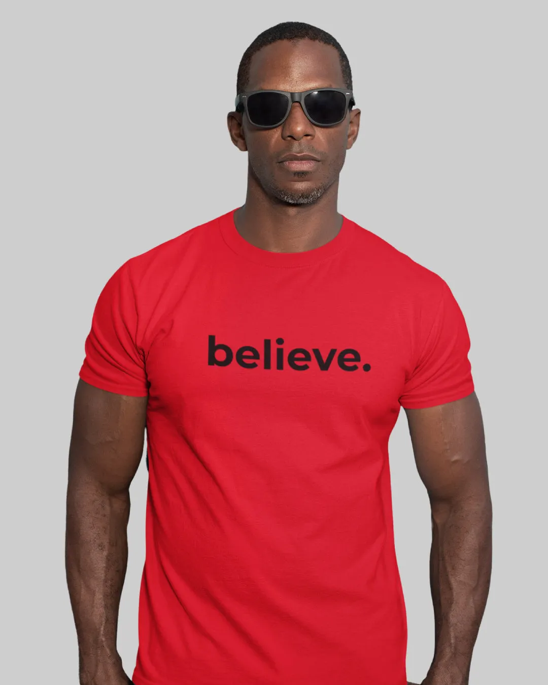 Believe Red Cotton Tee