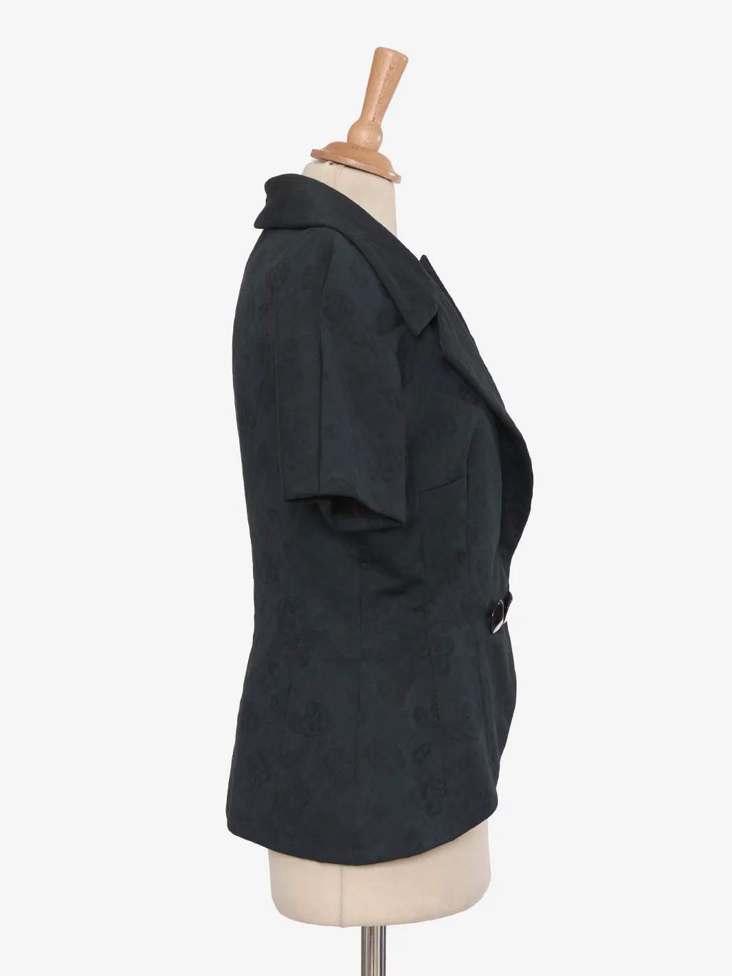 Black cotton asymmetrical jacket