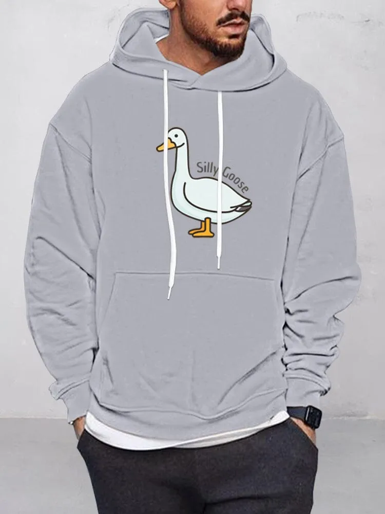 Casual Goose Graphic Pullover Hoodie