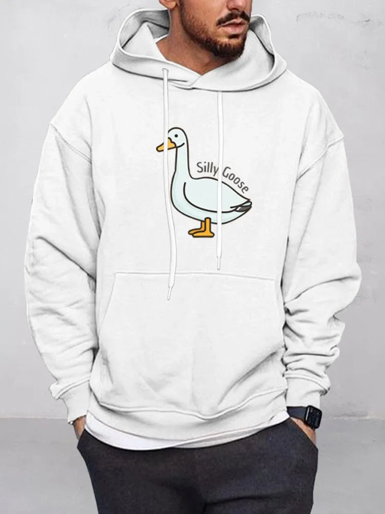 Casual Goose Graphic Pullover Hoodie