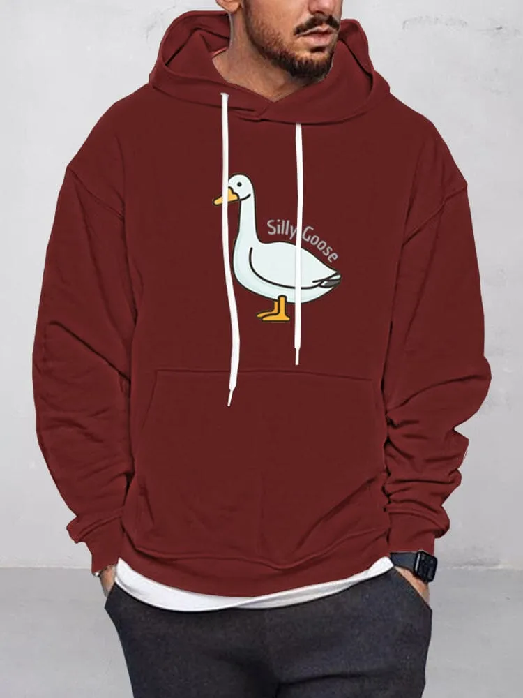 Casual Goose Graphic Pullover Hoodie