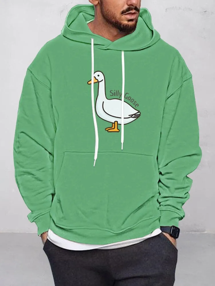 Casual Goose Graphic Pullover Hoodie