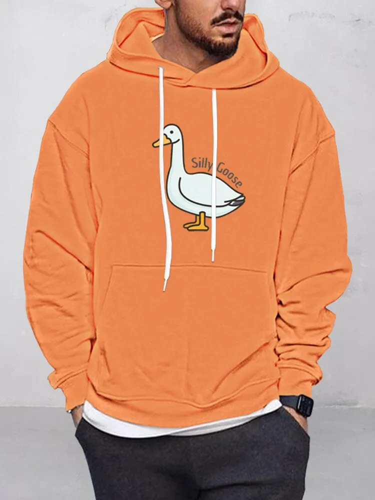 Casual Goose Graphic Pullover Hoodie