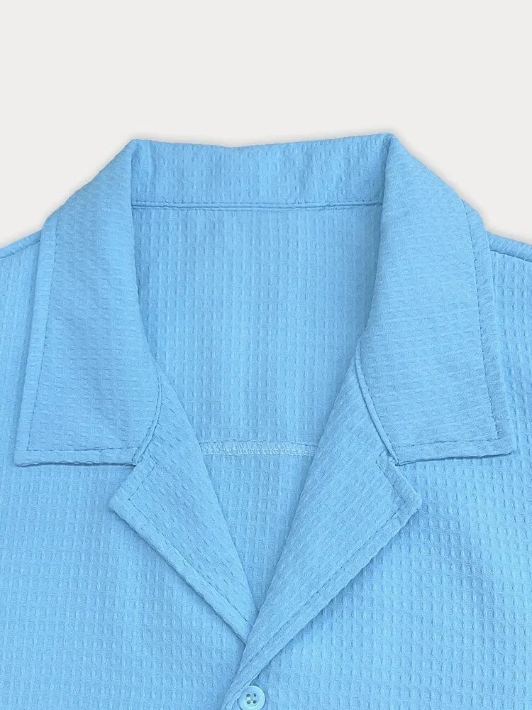 Casual Lapel Waffle Shirt