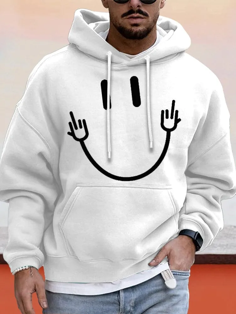 Casual Smiley Graphic Hoodie