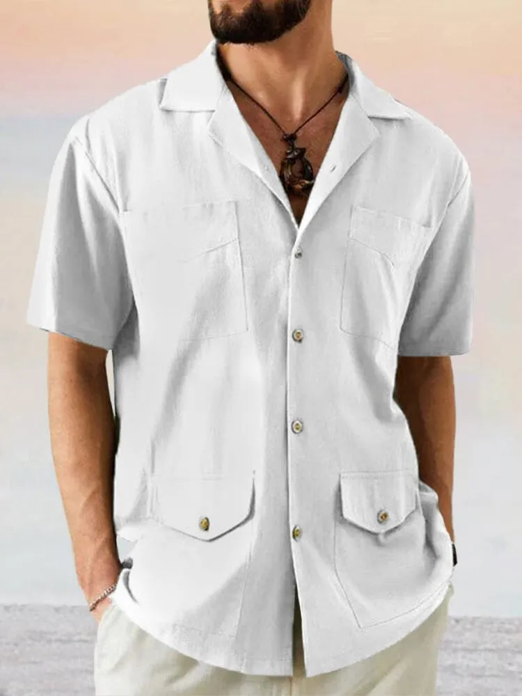 Casual Soft Lapel Cotton Linen Shirt