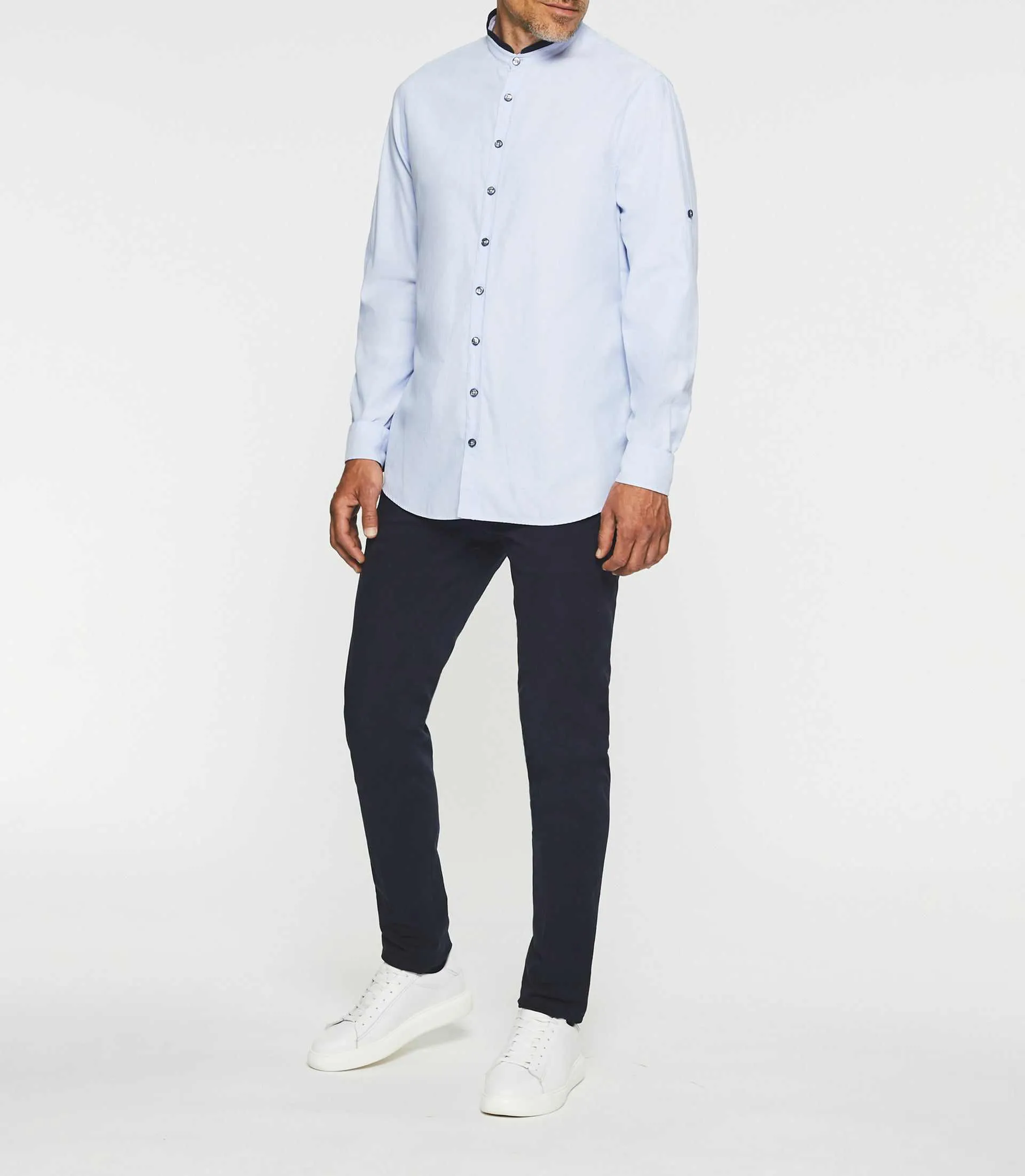 Chemise casual blanche et marine JOSH