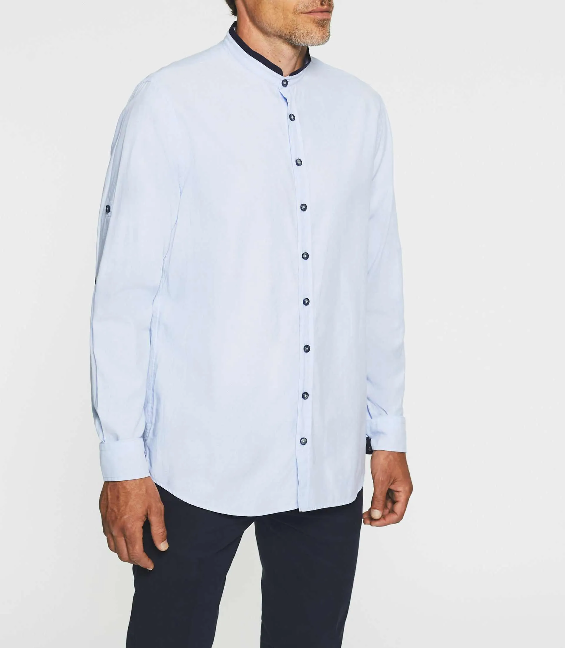 Chemise casual blanche et marine JOSH