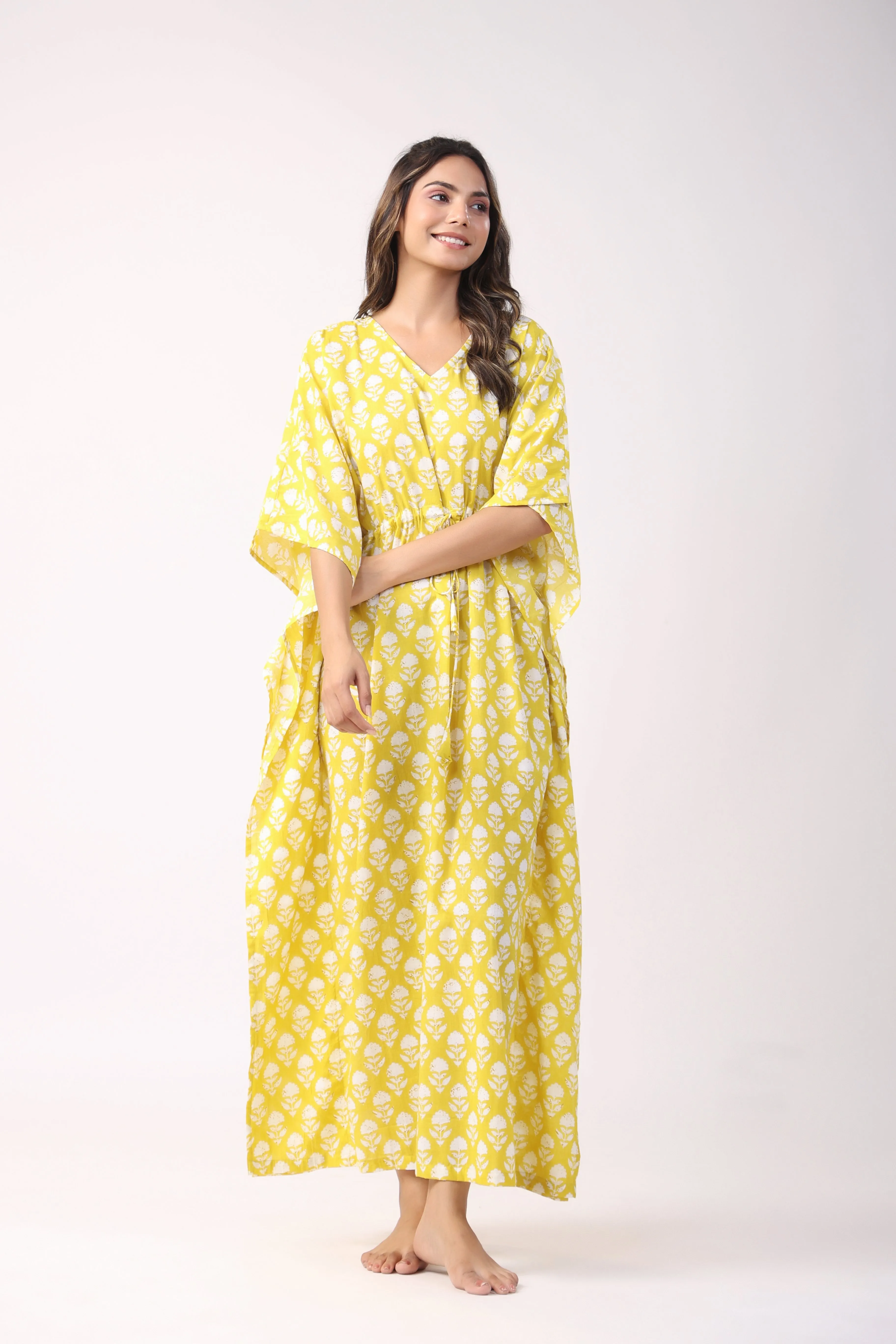 Citrus Burst Cotton Kaftan