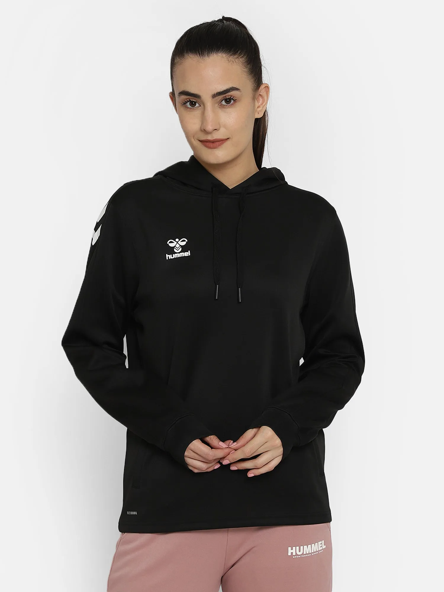 Core Xk Women Polyester Black Hoodie