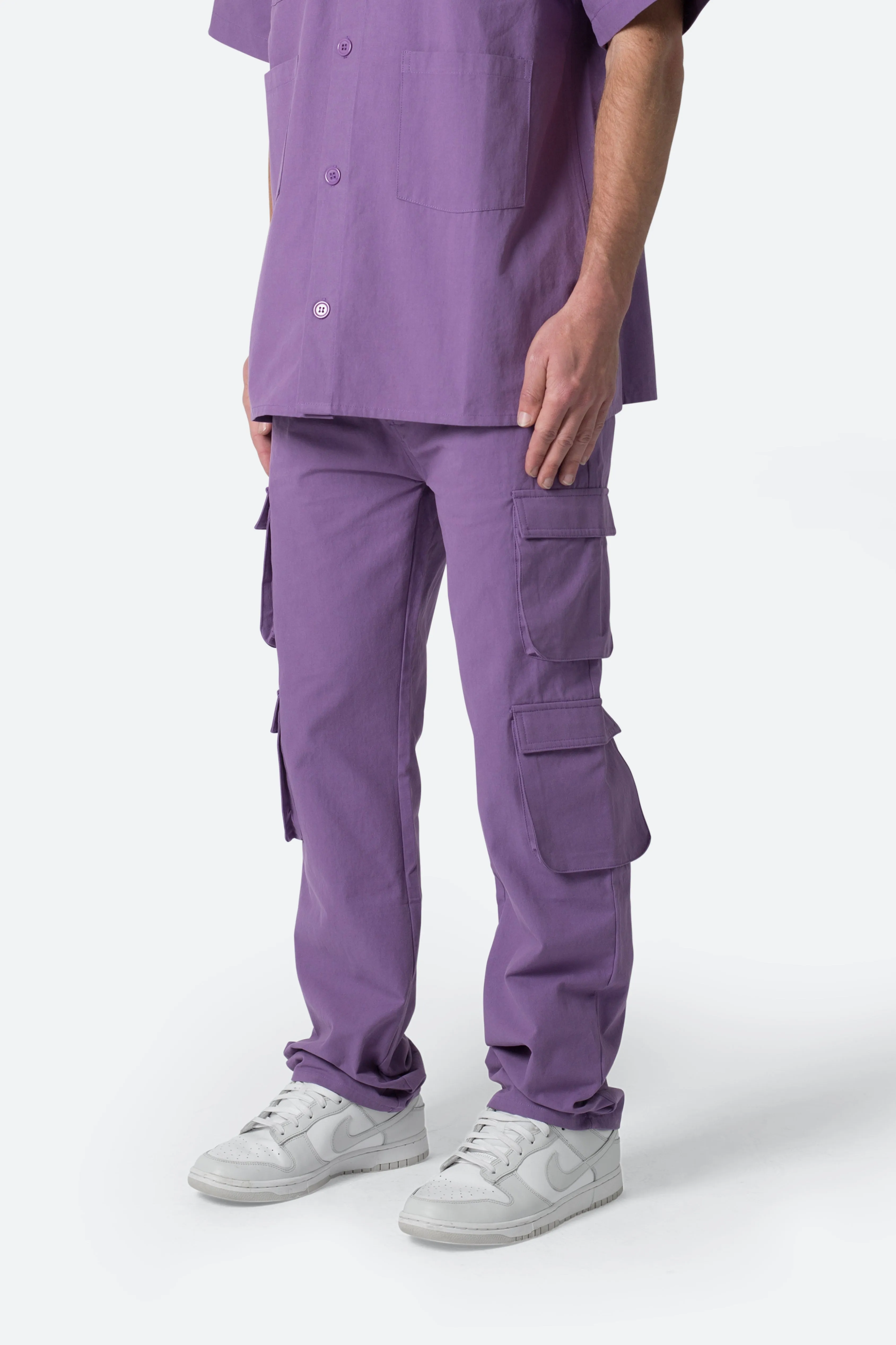 Cotton Cargo Pants - Purple