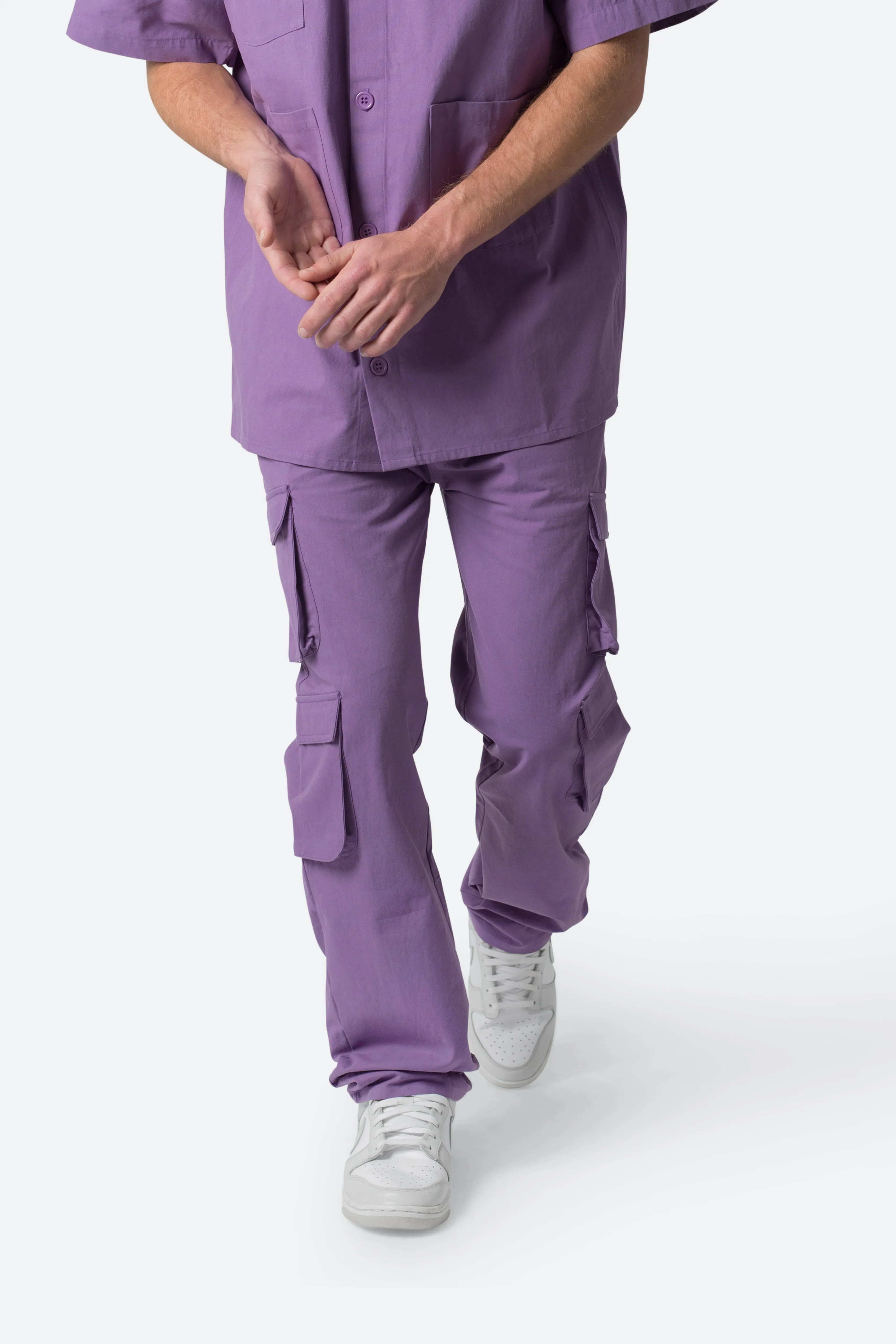 Cotton Cargo Pants - Purple