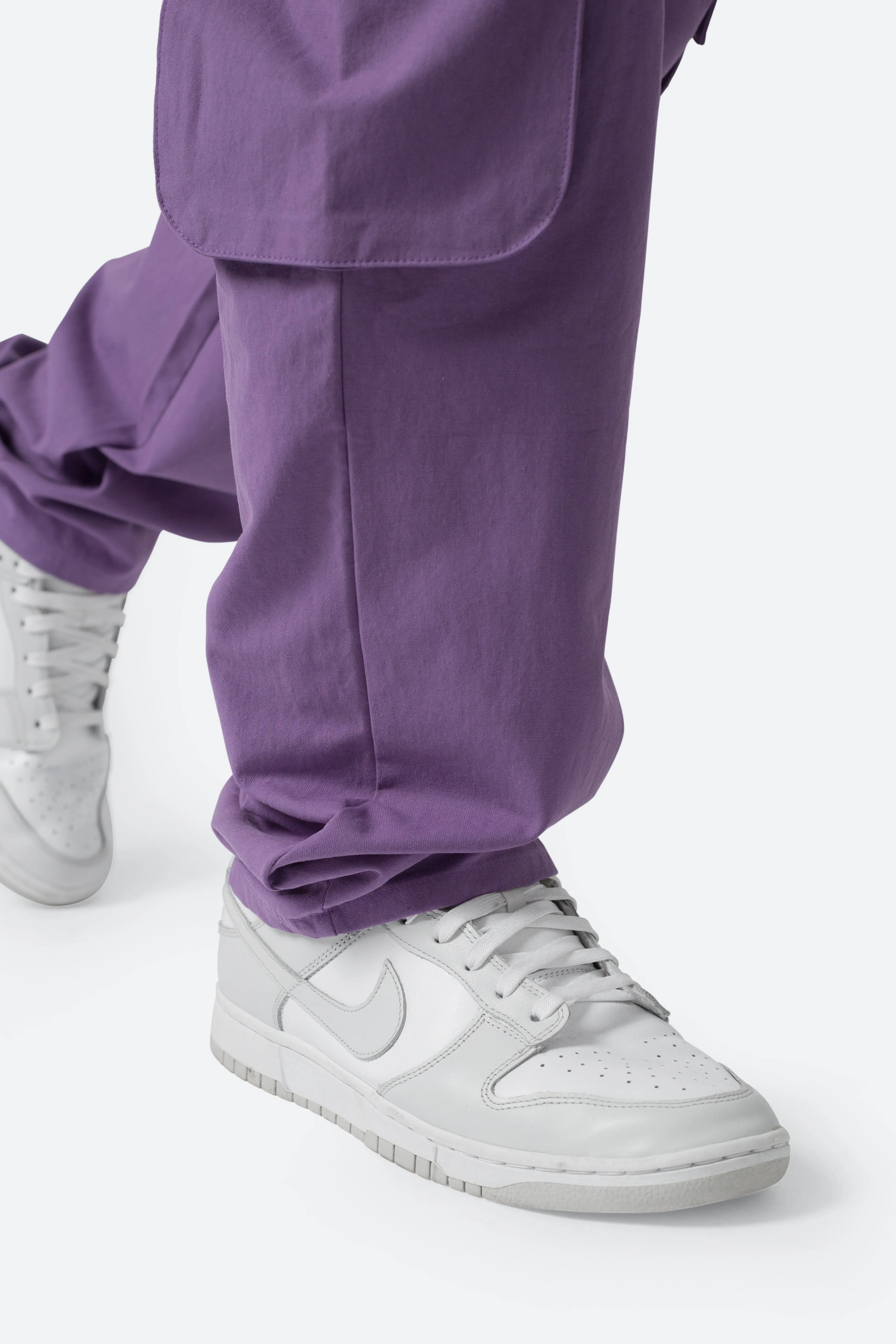 Cotton Cargo Pants - Purple