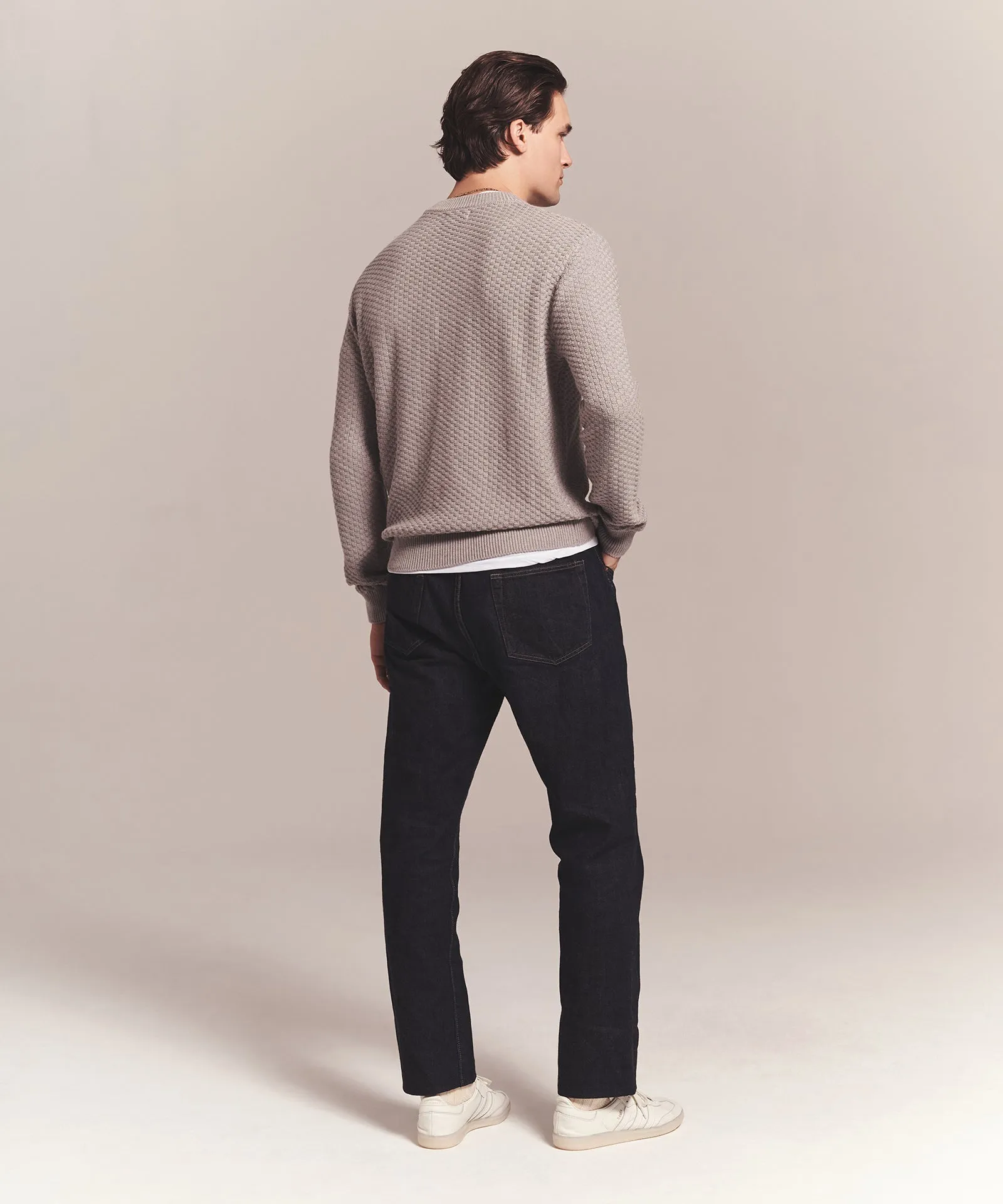 Cotton Cashmere Textured Crewneck