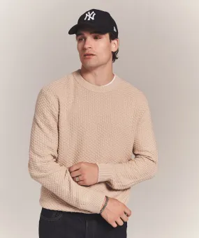 Cotton Cashmere Textured Crewneck