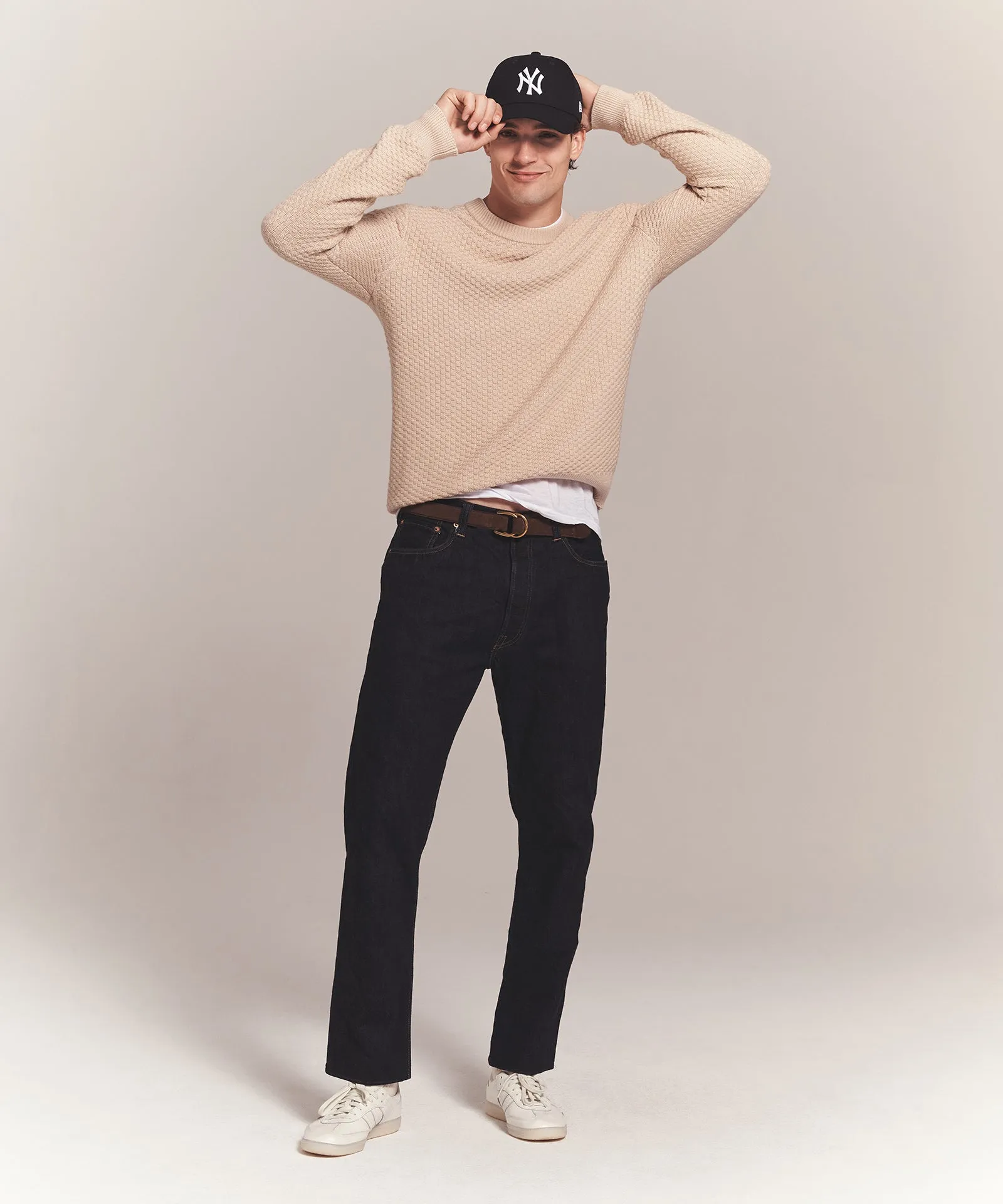 Cotton Cashmere Textured Crewneck