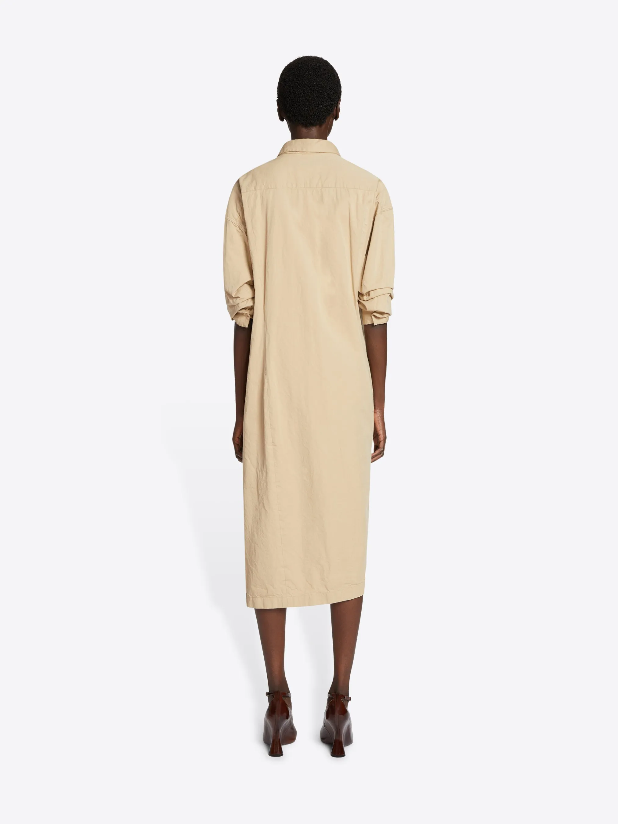 Draped cotton dress