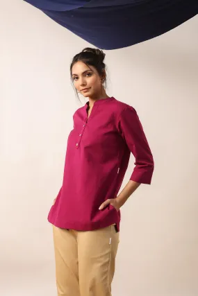 Earthy Magenta Cotton Top