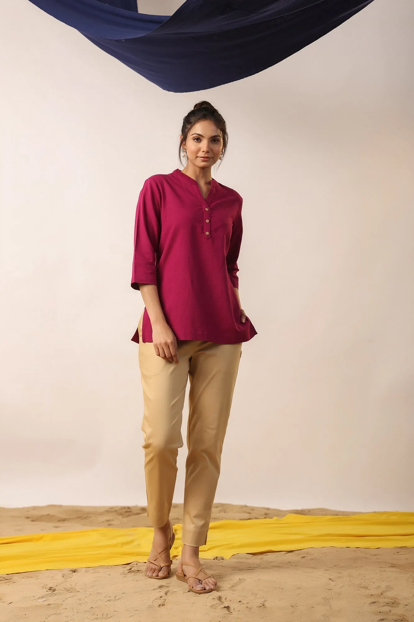 Earthy Magenta Cotton Top