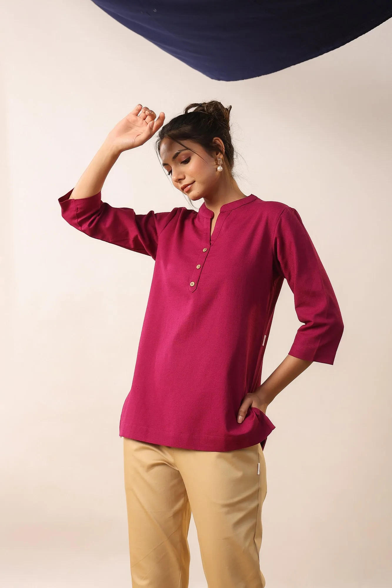 Earthy Magenta Cotton Top