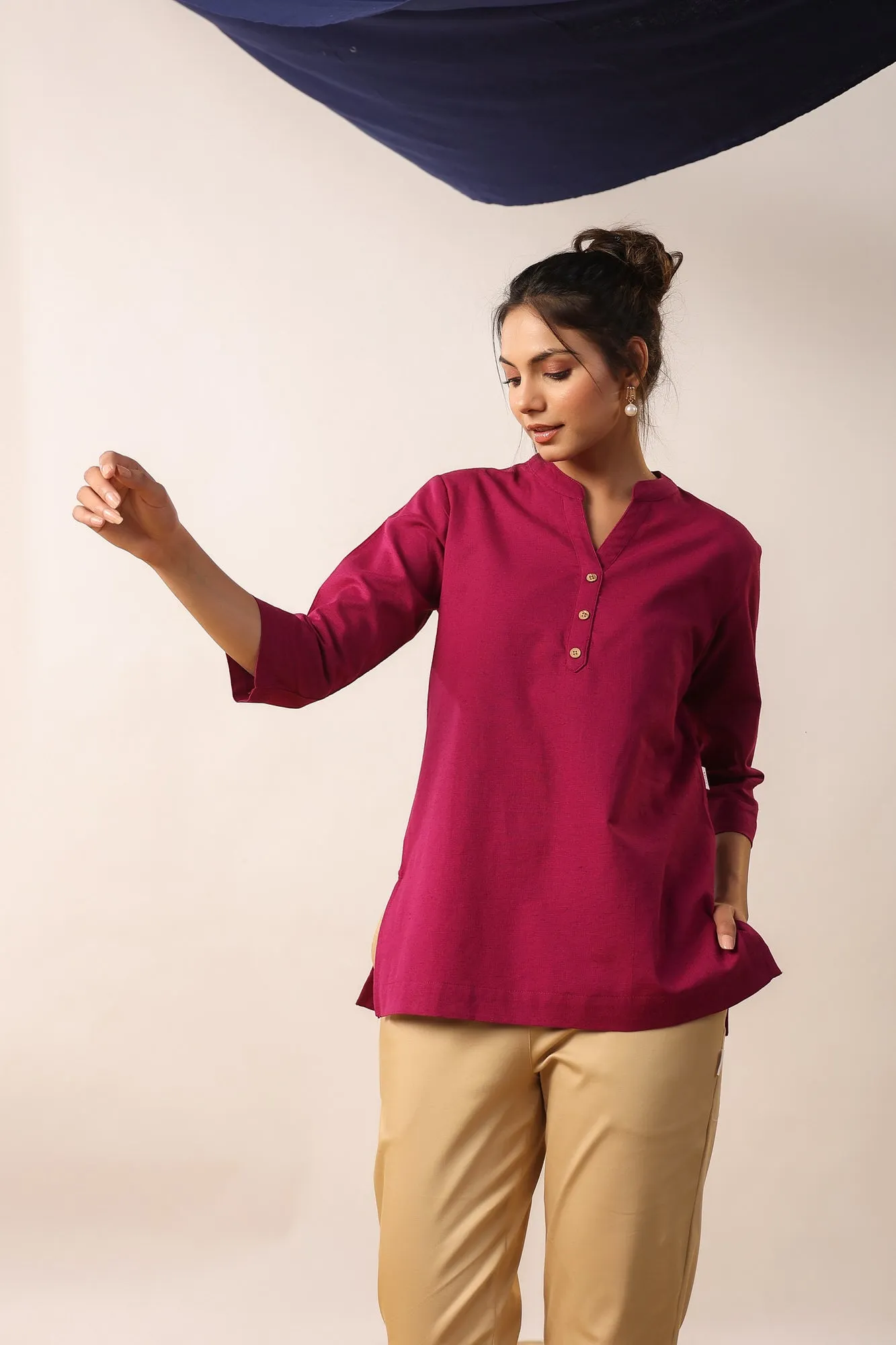 Earthy Magenta Cotton Top