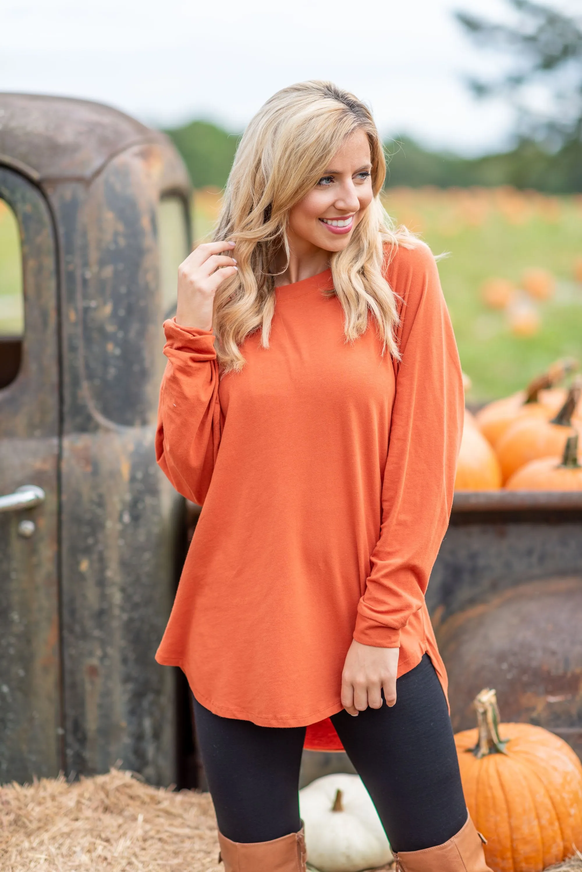 Easy Like Sunday Rust Orange Tunic