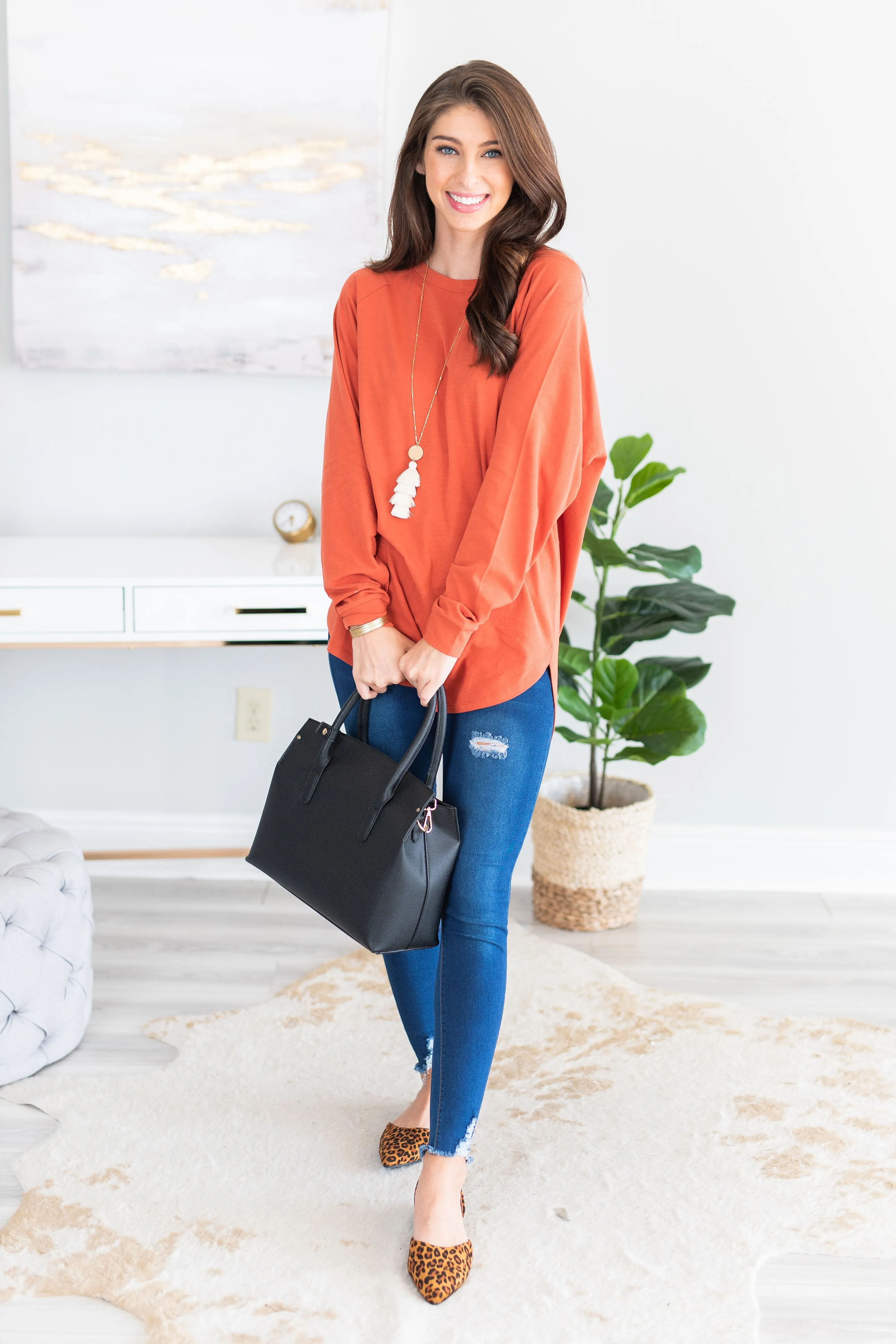 Easy Like Sunday Rust Orange Tunic