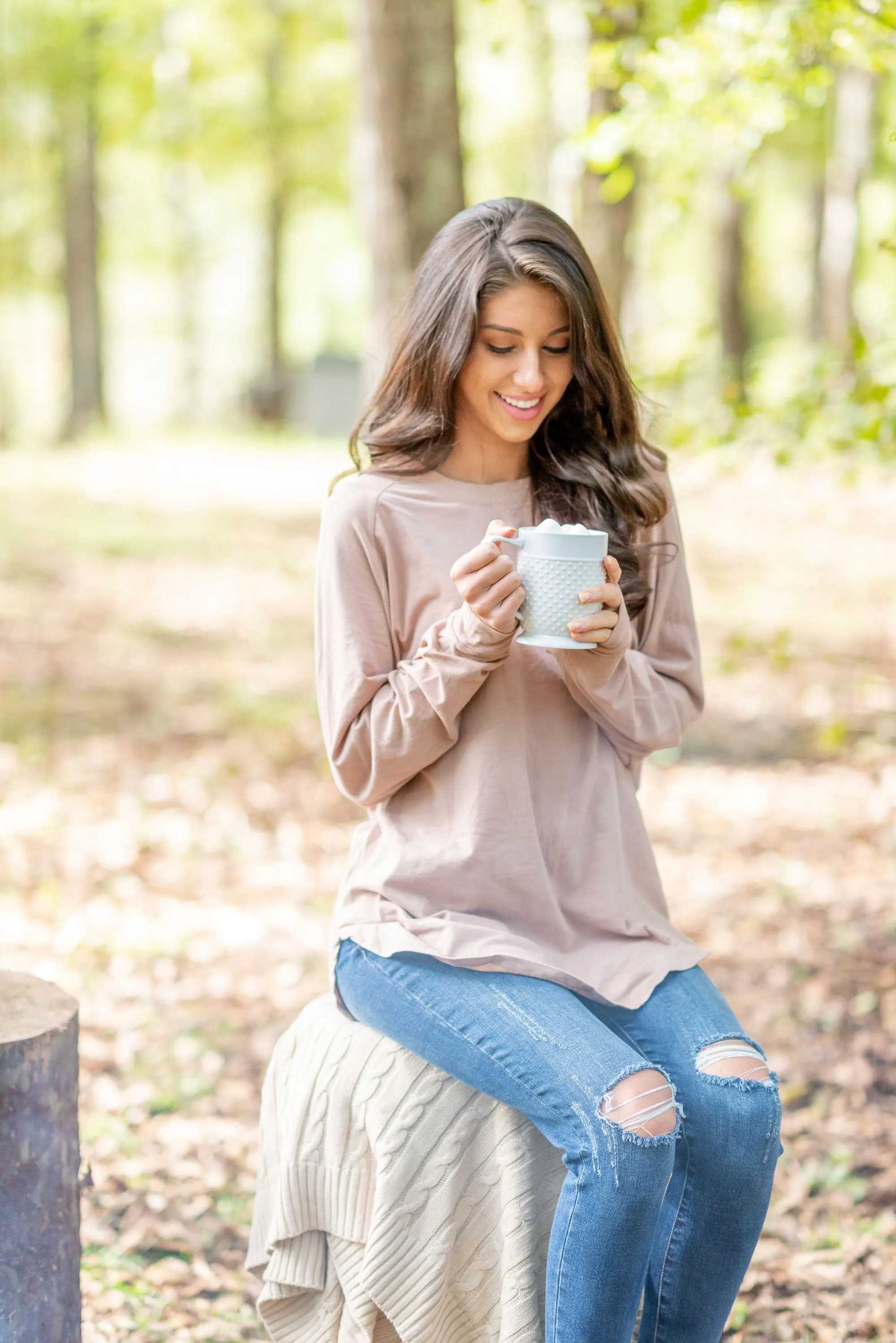 Easy Like Sunday Warm Taupe Brown Tunic