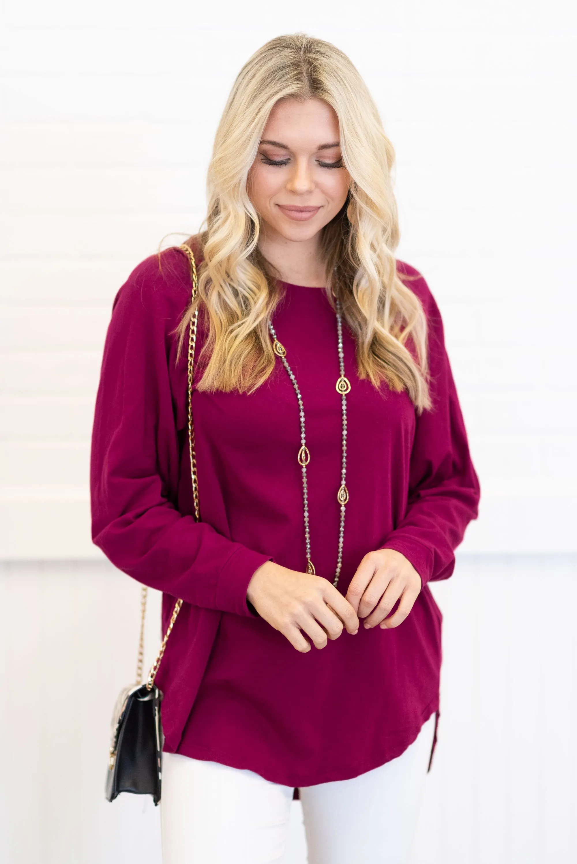 Easy Like Sunday Wine Red Tunic