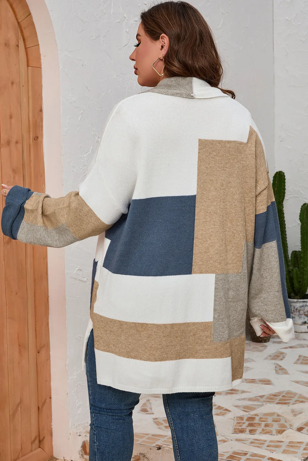 Elegant Color Block Cardigan ( S - 3X )