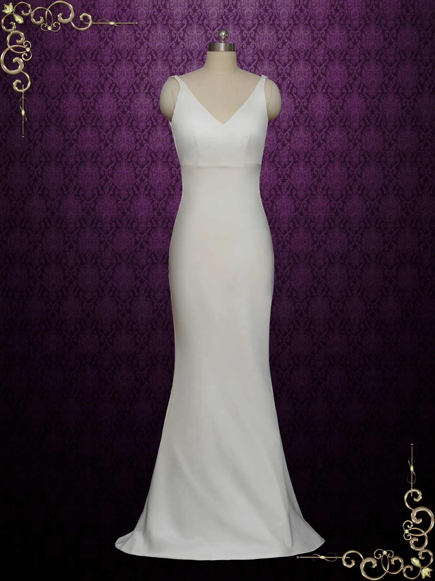 Elegant Sleek Wedding Dress with Cowl Back IRA