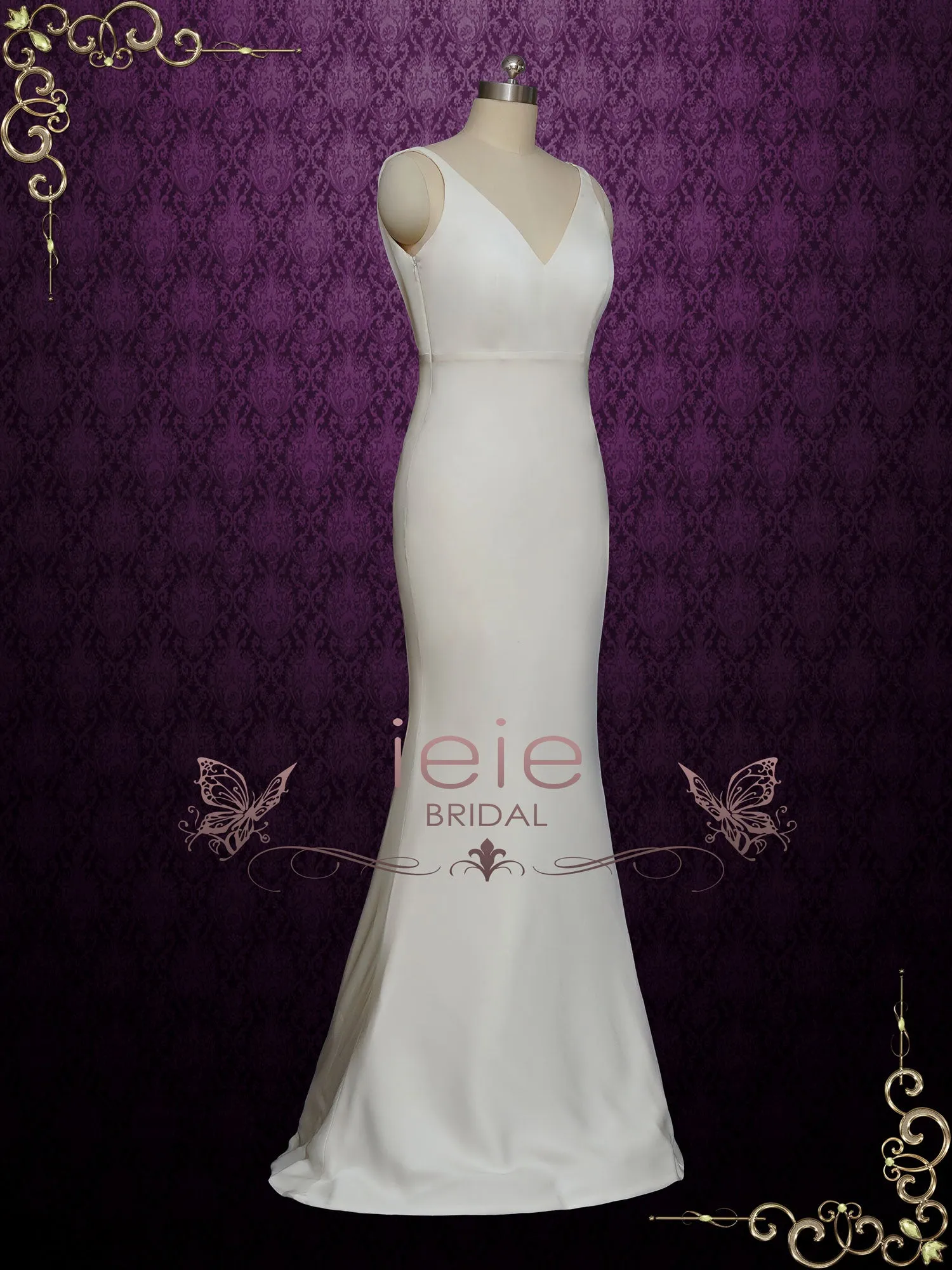 Elegant Sleek Wedding Dress with Cowl Back IRA