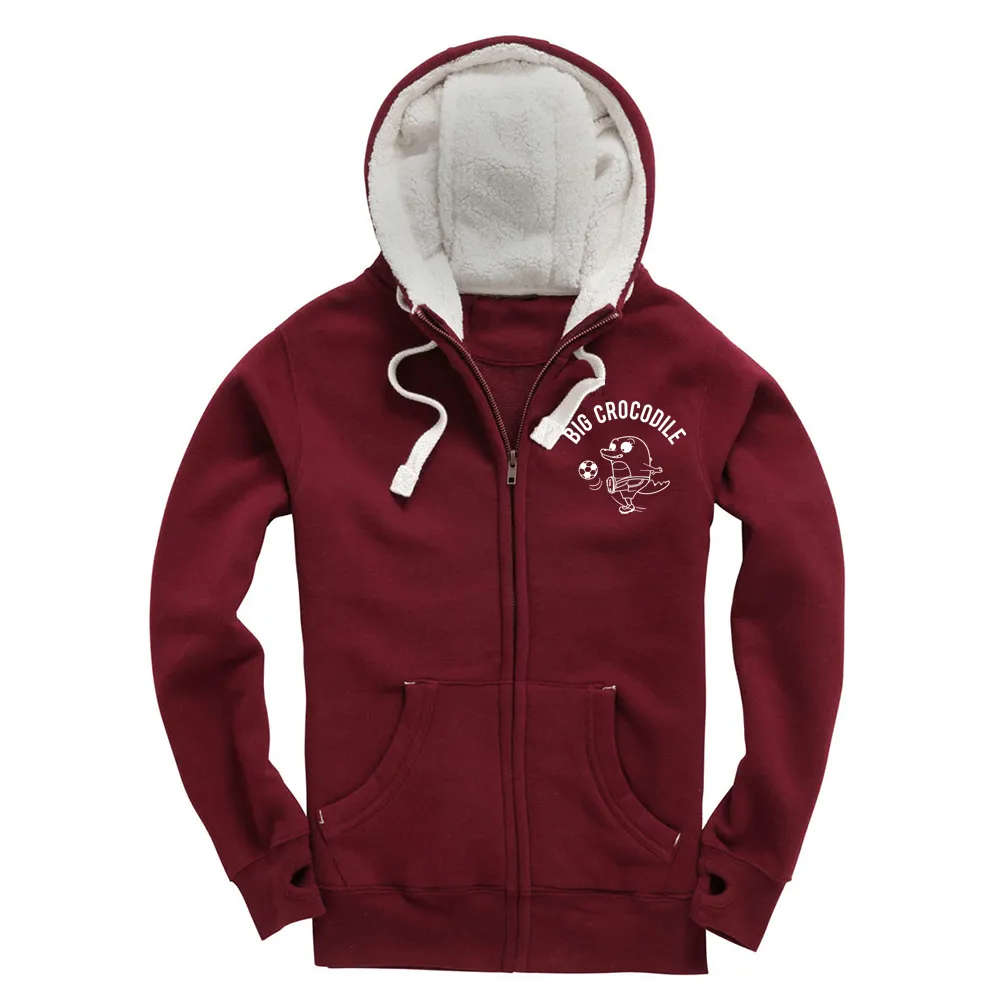 Football Fleece Lined Zip Up Hoodie