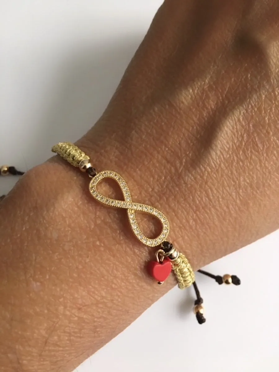 Gold Infinity Braided Bracelet for Women