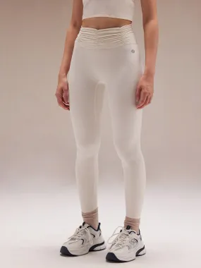 Ivory Ruched Waist Leggings