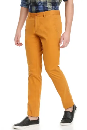 JDC Men Mustard Yellow Solid Trouser