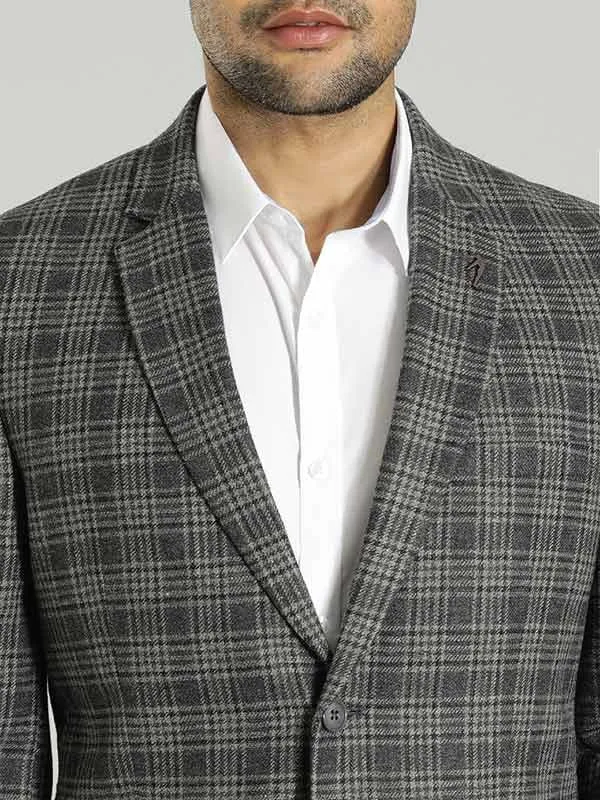 Men Checked Full Sleeve Casual Blazer