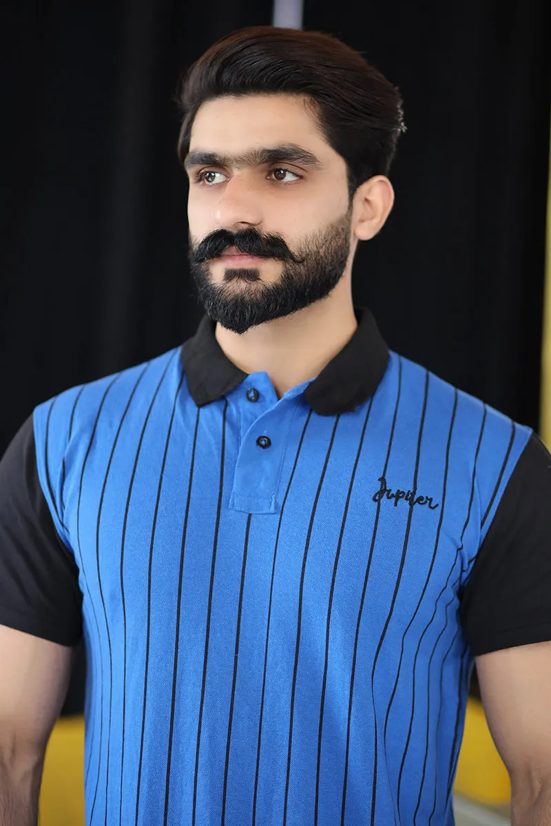 Men Collared Polo Shirt Blue