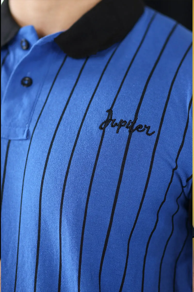 Men Collared Polo Shirt Blue