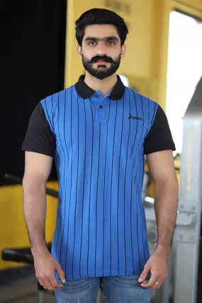 Men Collared Polo Shirt Blue