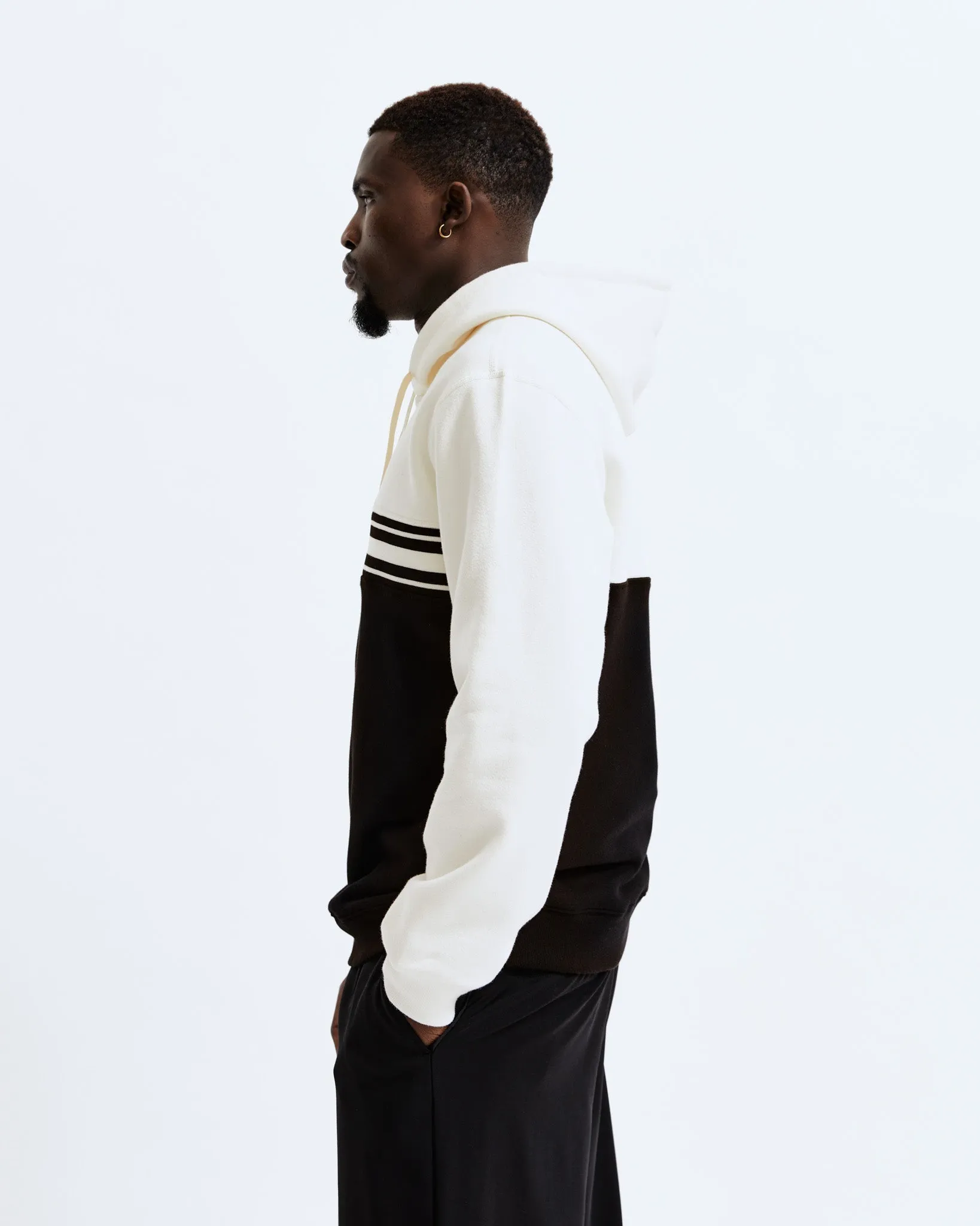 Midweight Fleece Colour Block Hoodie