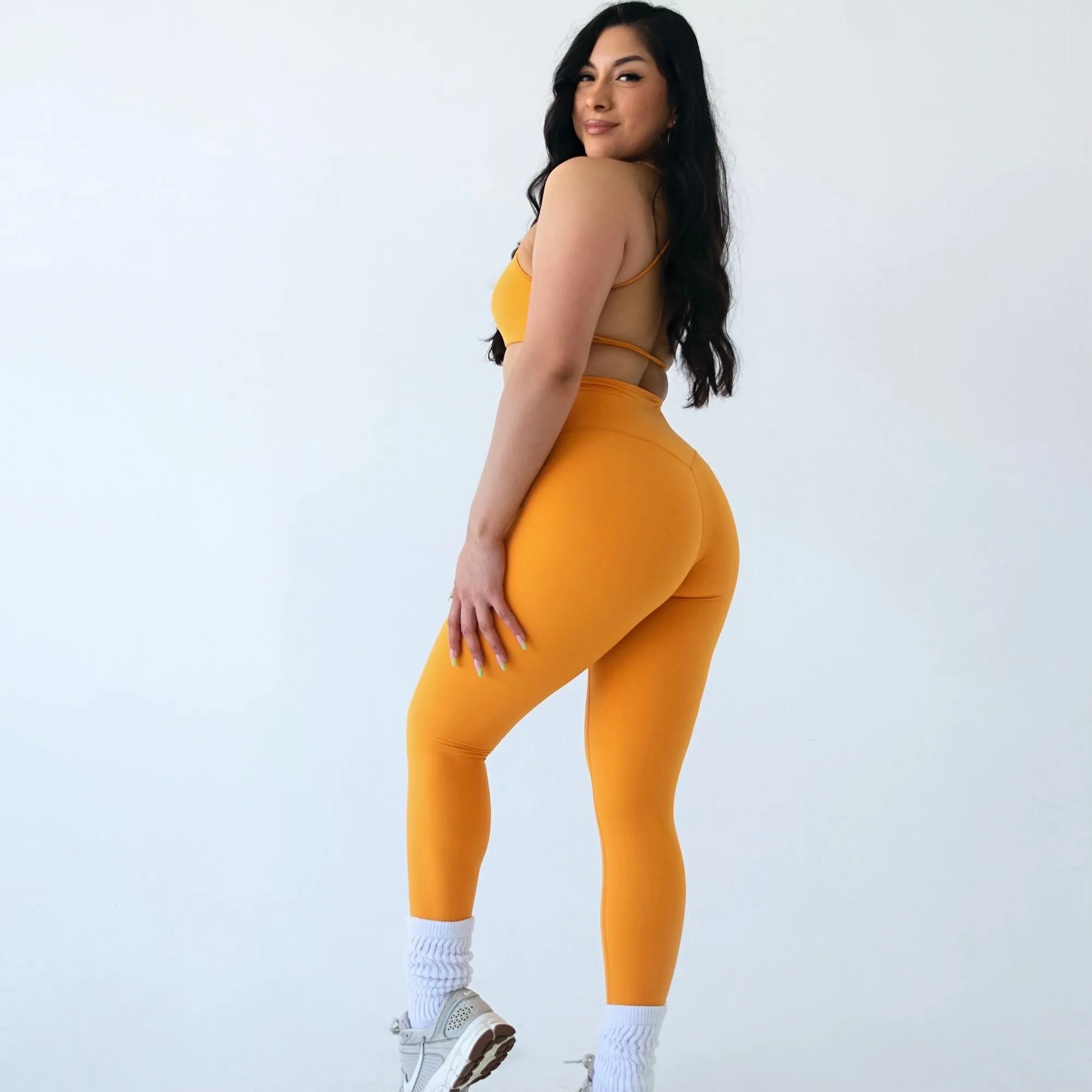 Orange Seamless Soft Leggings